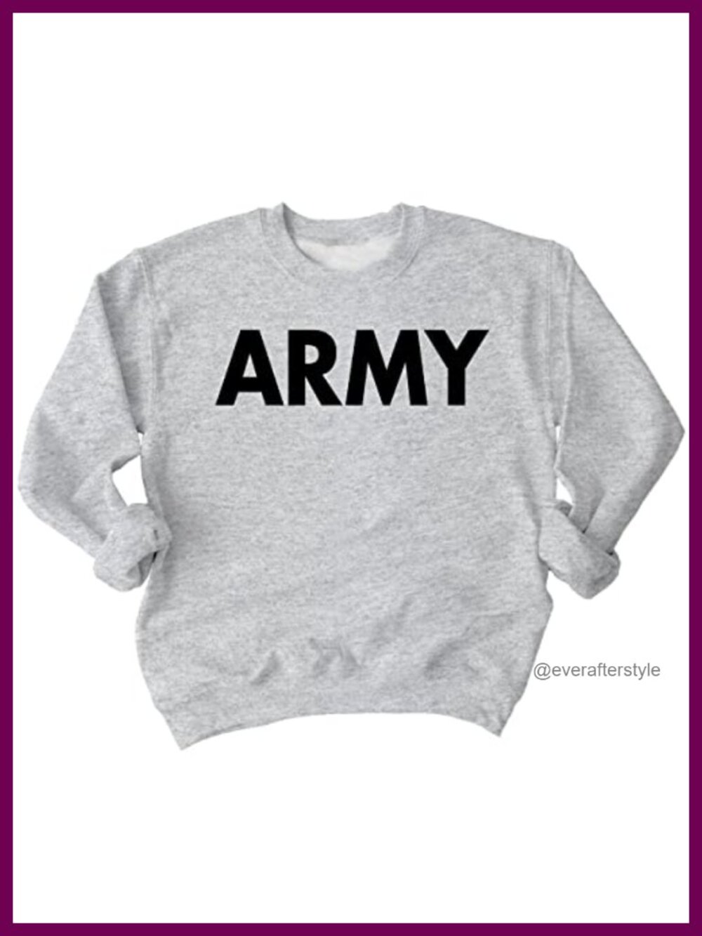 Military Army Sweatshirt Crewneck Cotton Blend Activewear Workout Gear
